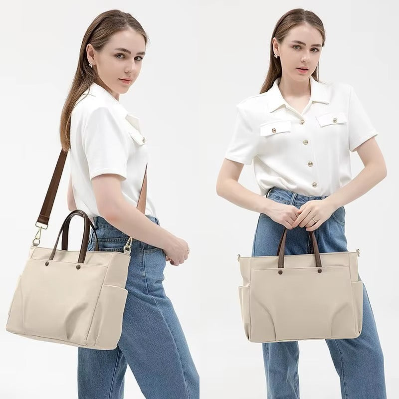 NOUR women's water-resistant Oxford laptop tote bag - Jouloud