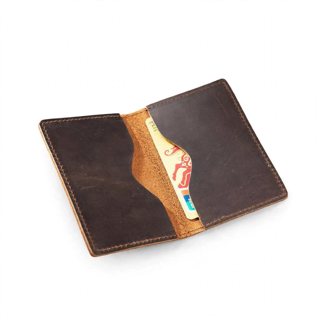 FABIO slim genuine Crazy Horse leather bifold card holder - Jouloud