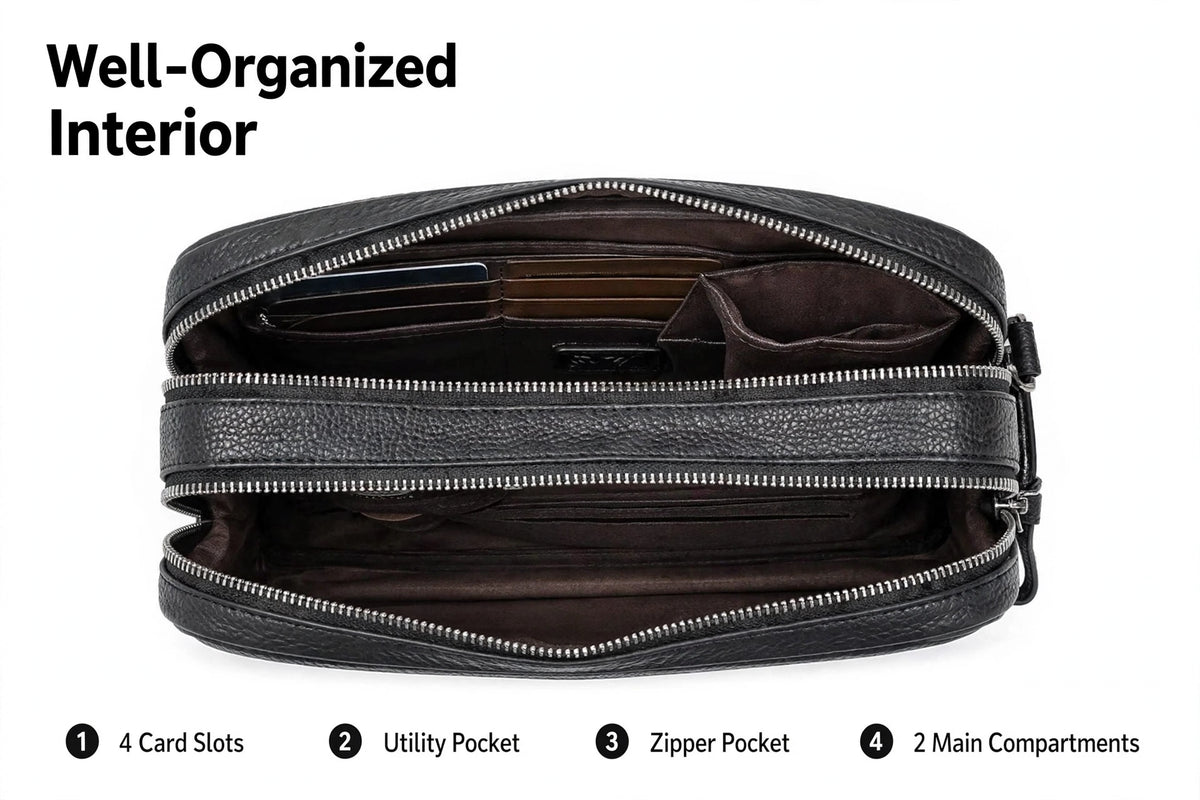 MONO LONDON men's minimalist PU leather hand clutch - Jouloud