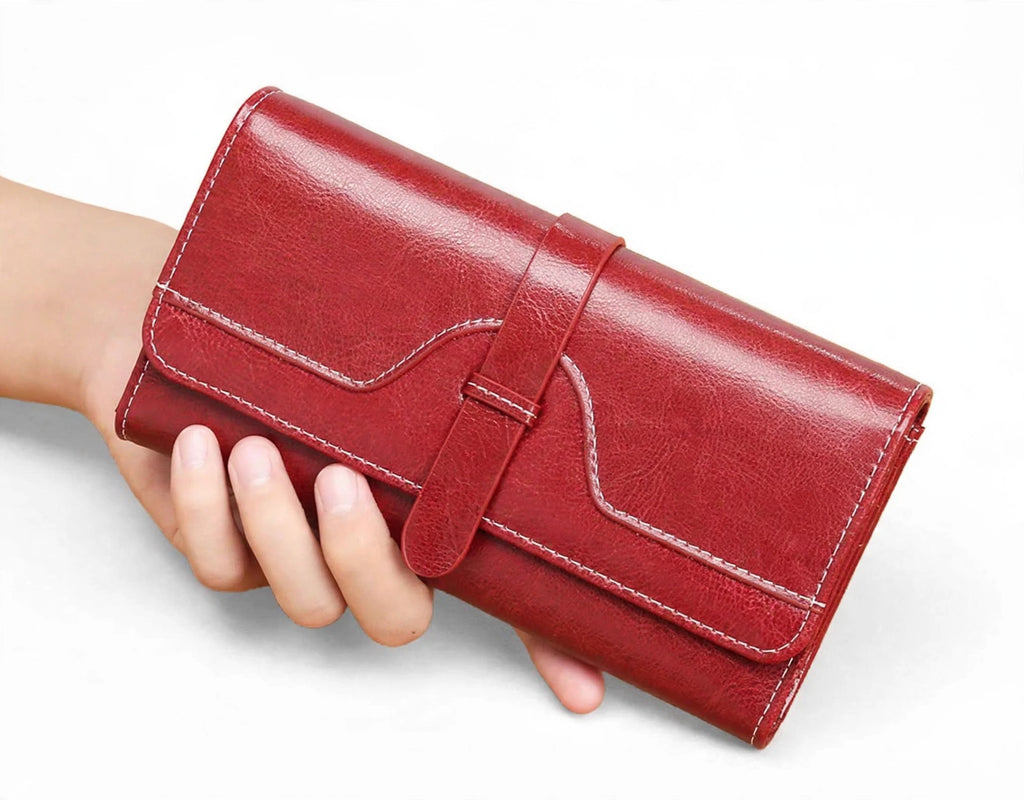 RUBY women's long genuine leather wallet with RFID protection - Jouloud