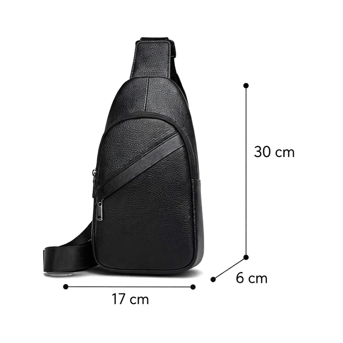 FALCON men's genuine top-grain leather sling bag - Jouloud