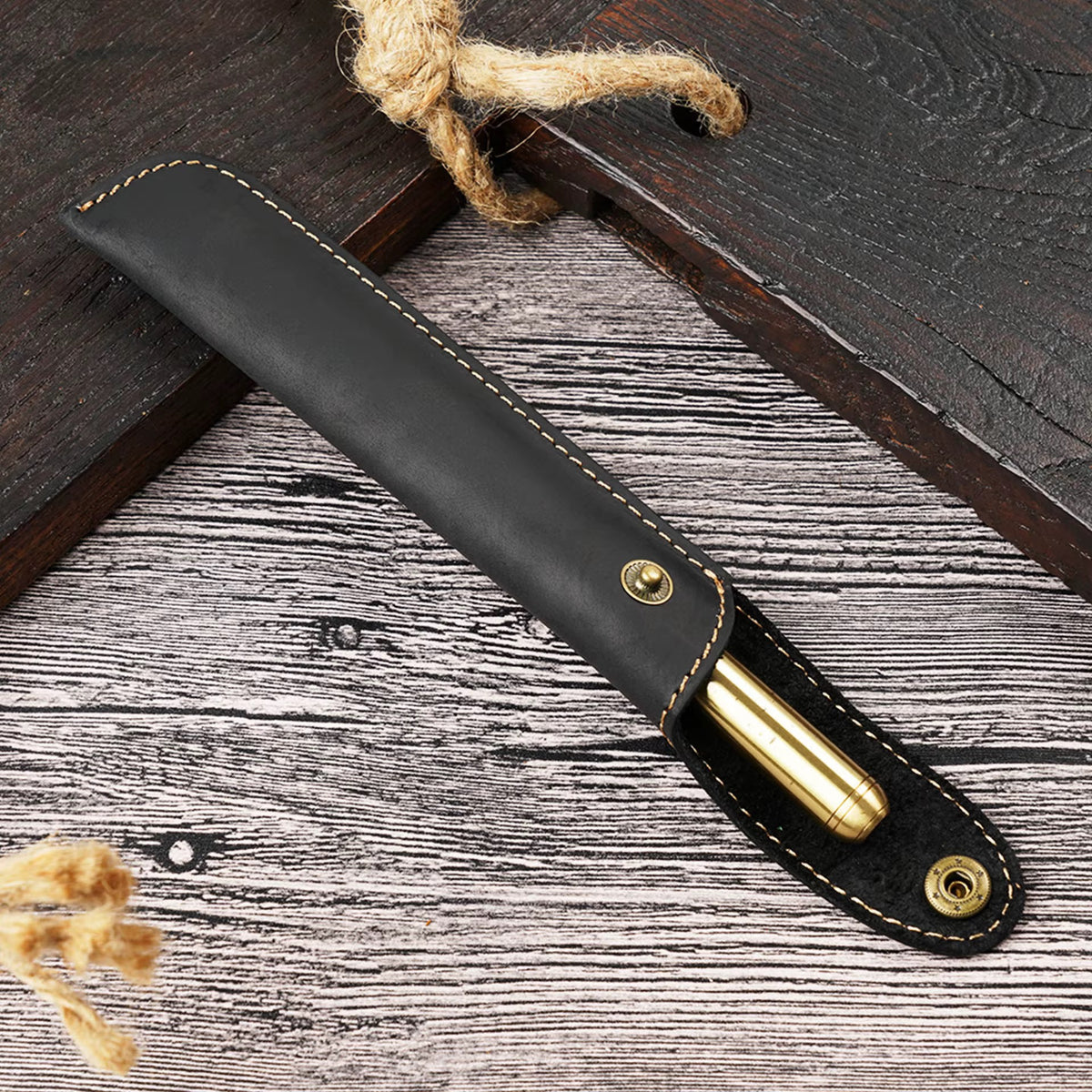 ENZO genuine Crazy Horse leather pen case - Jouloud