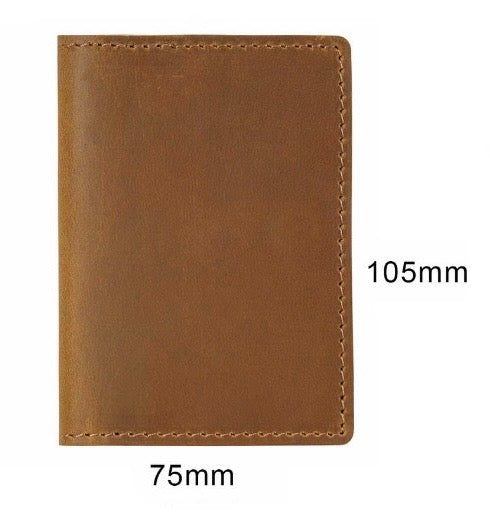 FABIO slim genuine Crazy Horse leather bifold card holder - Jouloud