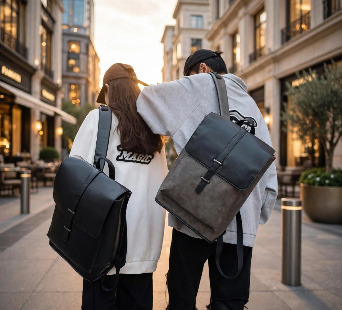 VALTERO slim vegan leather executive laptop backpack - Jouloud