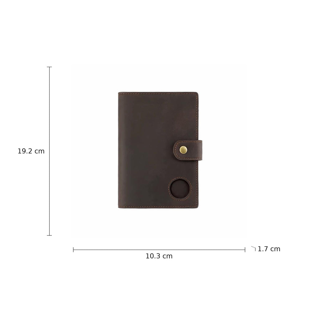 CESAR genuine leather passport holder travel wallet with AirTag slot - Jouloud