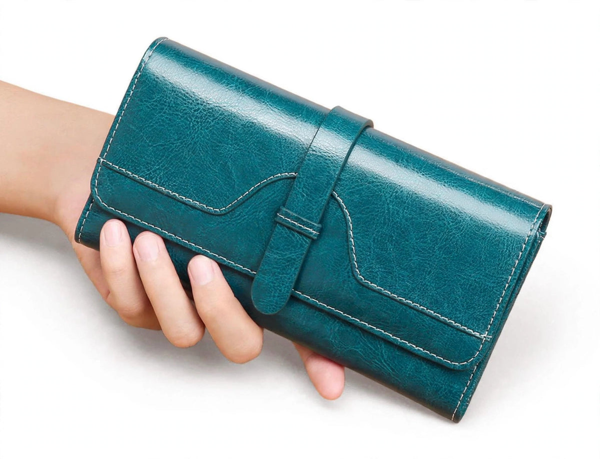 RUBY women's long genuine leather wallet with RFID protection - Jouloud