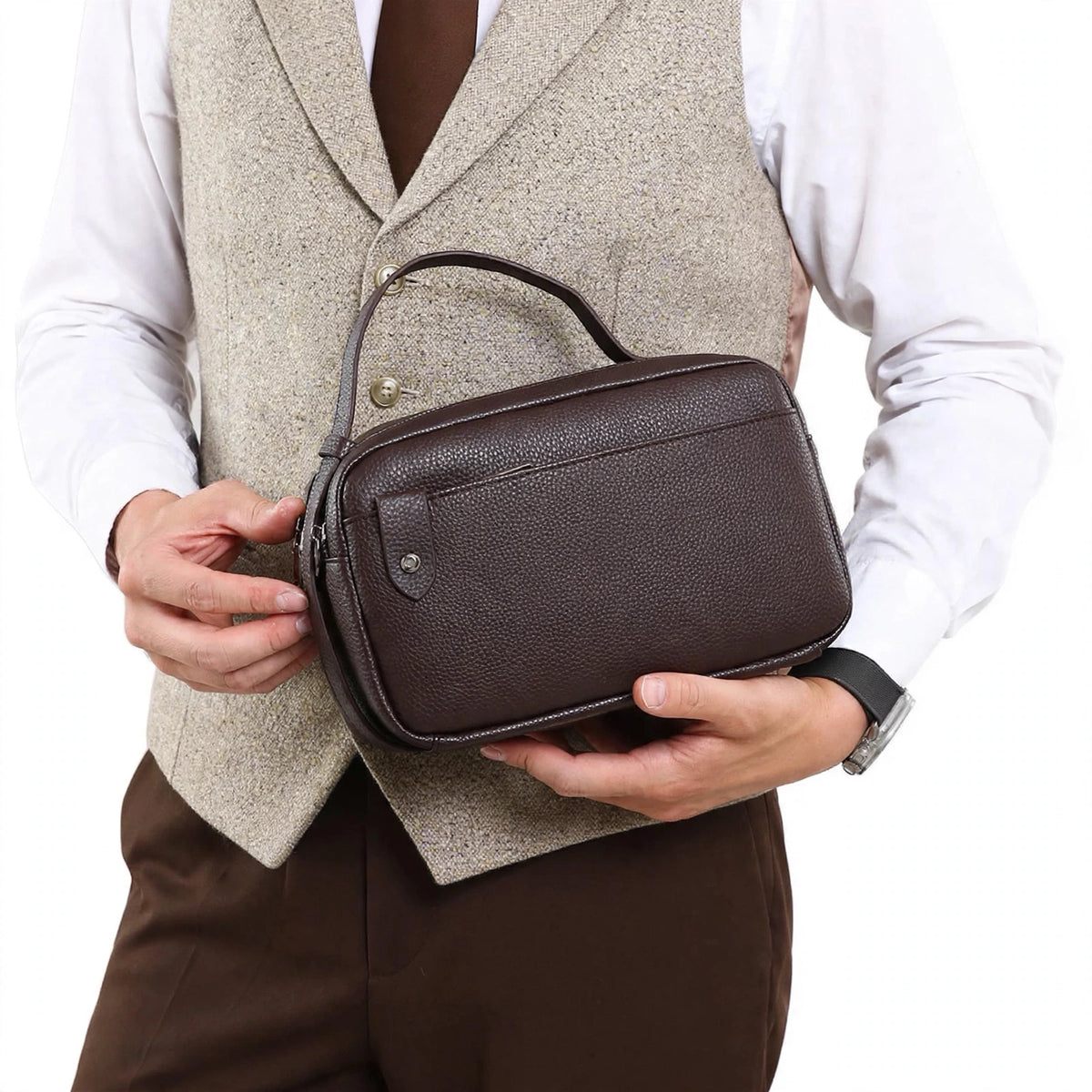 MONO LONDON men's minimalist PU leather hand clutch - Jouloud