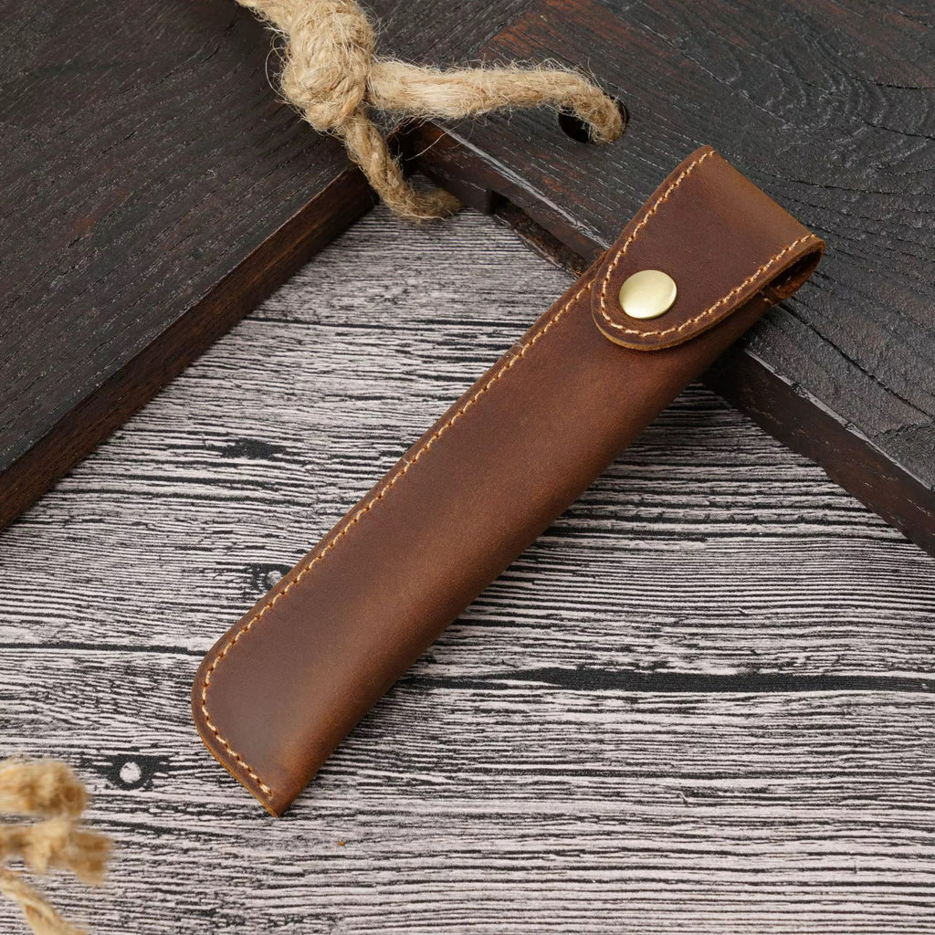 ENZO genuine Crazy Horse leather pen case - Jouloud