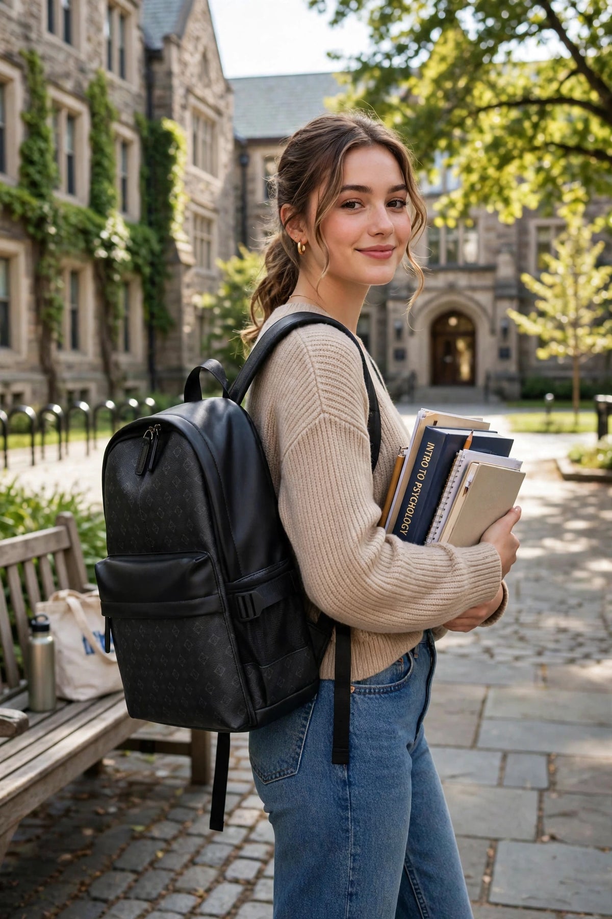 MILANO | Unisex Monogram Laptop Backpack 14" - Water-Resistant