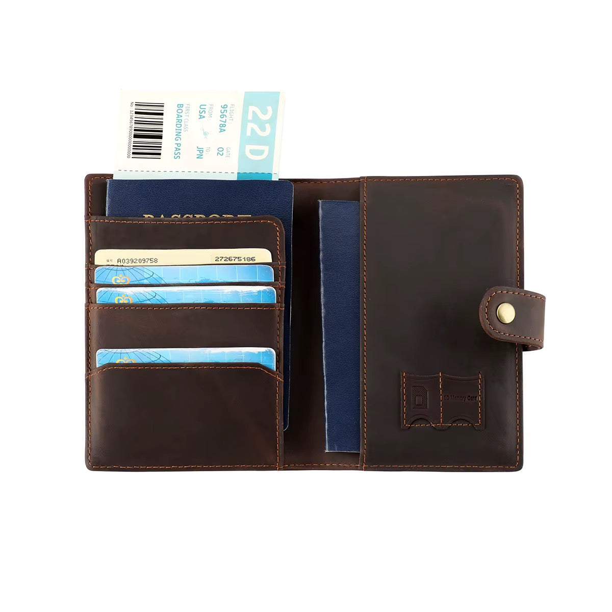 CESAR genuine leather passport holder travel wallet with AirTag slot - Jouloud
