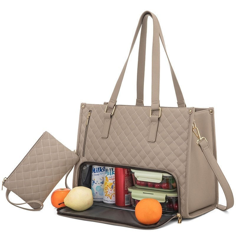 Rosie women's laptop tote bag with insulated lunch compartment - Jouloud