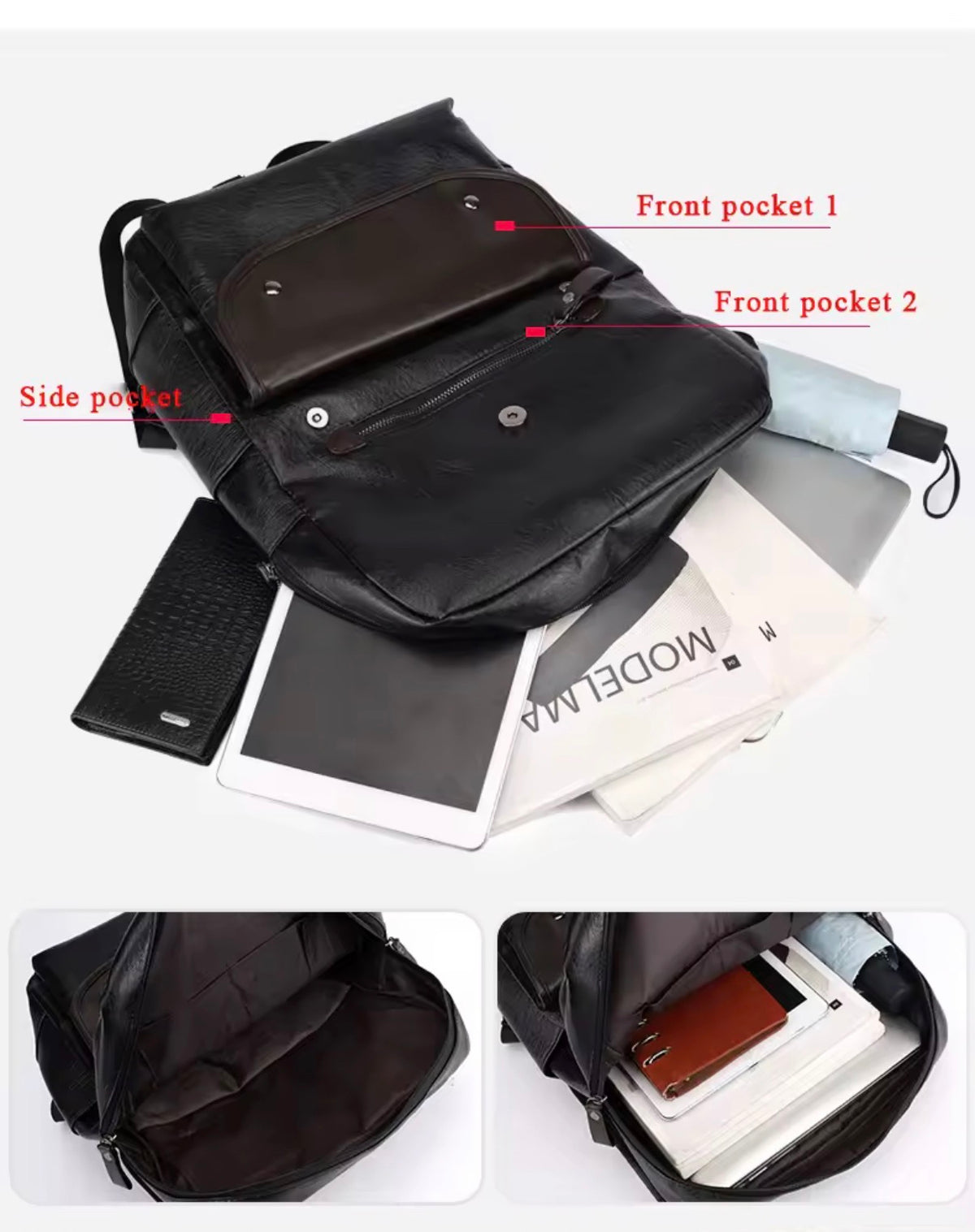 BRUNO vintage unisex PU leather mini backpack - Jouloud