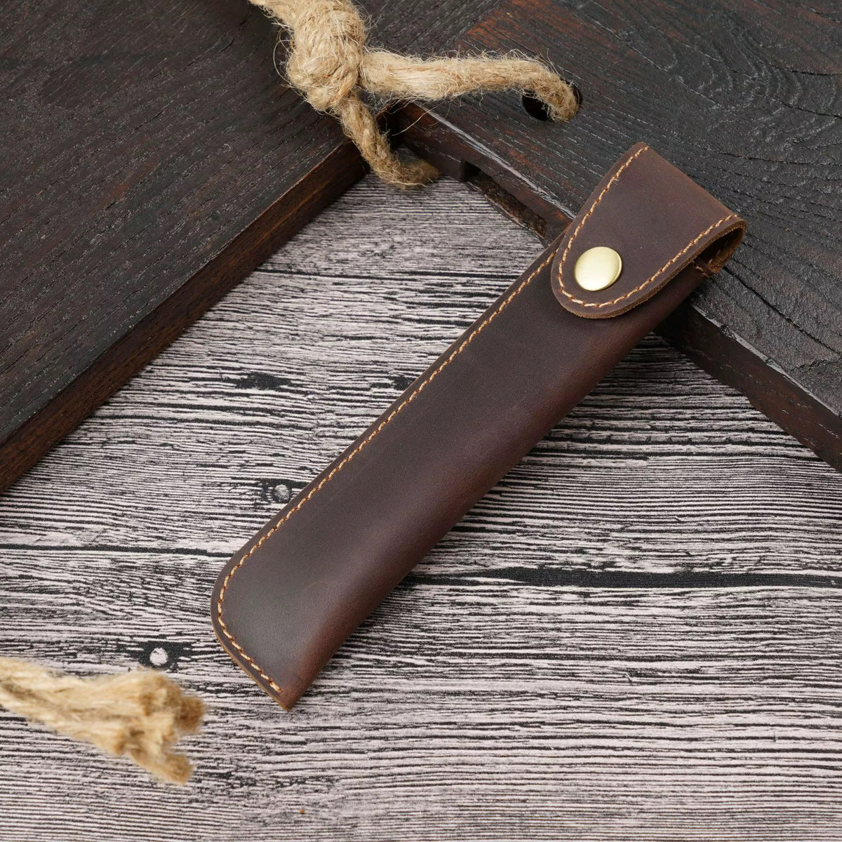 ENZO genuine Crazy Horse leather pen case - Jouloud