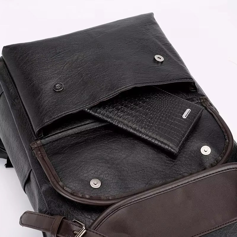 BRUNO vintage unisex PU leather mini backpack - Jouloud