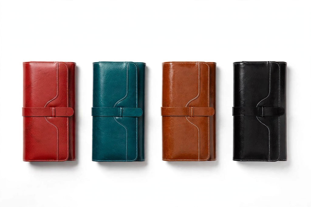 RUBY women's long genuine leather wallet with RFID protection - Jouloud