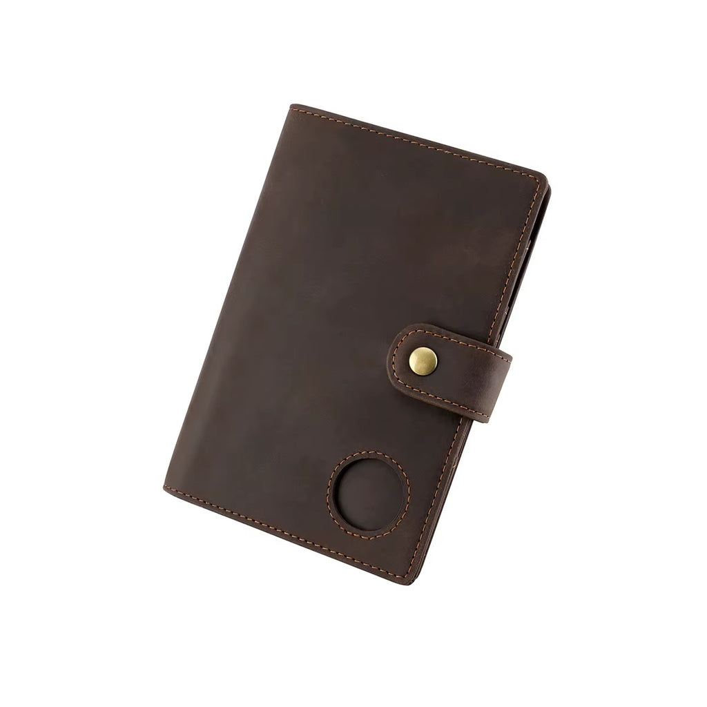 CESAR genuine leather passport holder travel wallet with AirTag slot - Jouloud