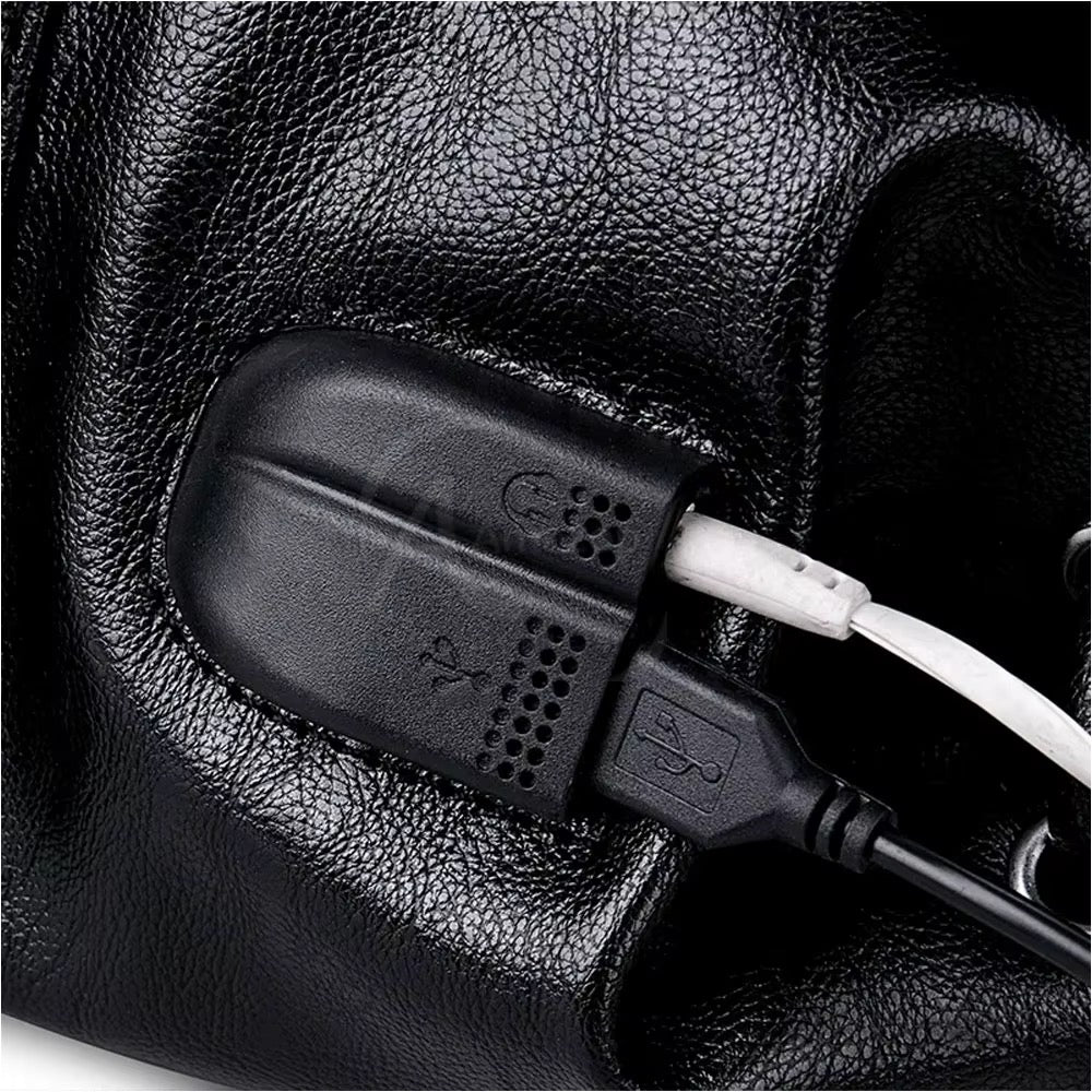NOIR HERITAGE men's matte black PU leather laptop backpack - Jouloud