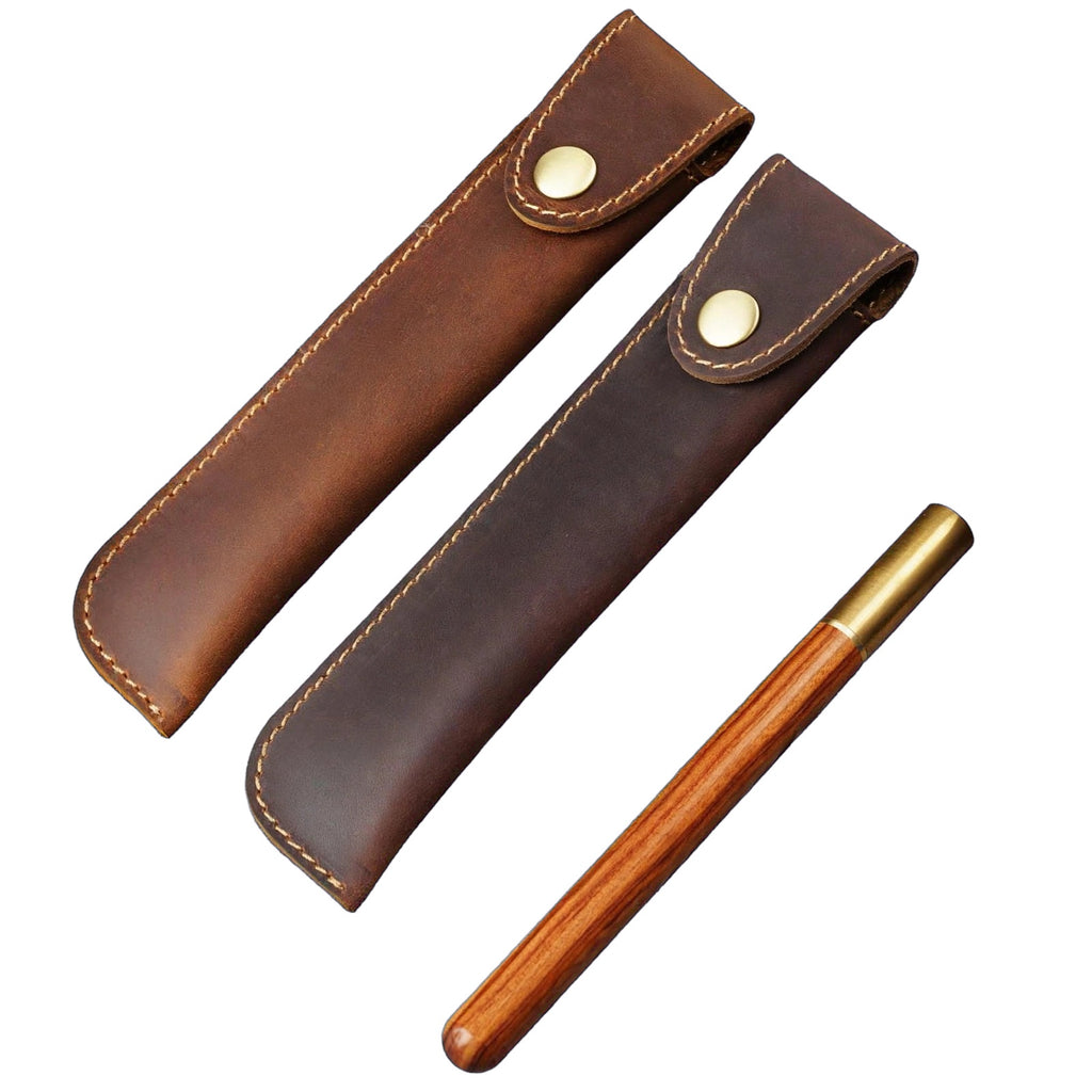 ENZO genuine Crazy Horse leather pen case - Jouloud