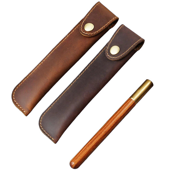 ENZO genuine Crazy Horse leather pen case - Jouloud