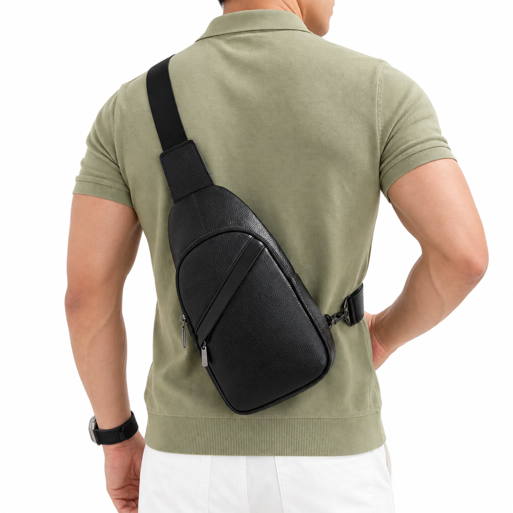 FALCON men's genuine top-grain leather sling bag - Jouloud