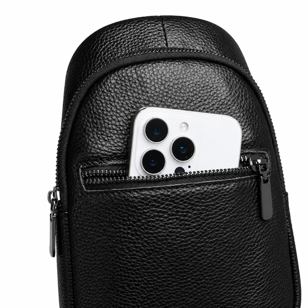 FALCON men's genuine top-grain leather sling bag - Jouloud